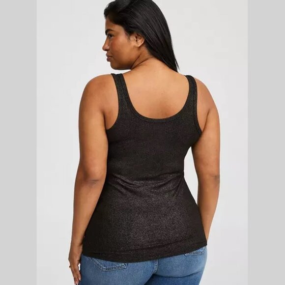 Torrid - Shiny Double Scoop Tank in Deep Black - Picture 15 of 16